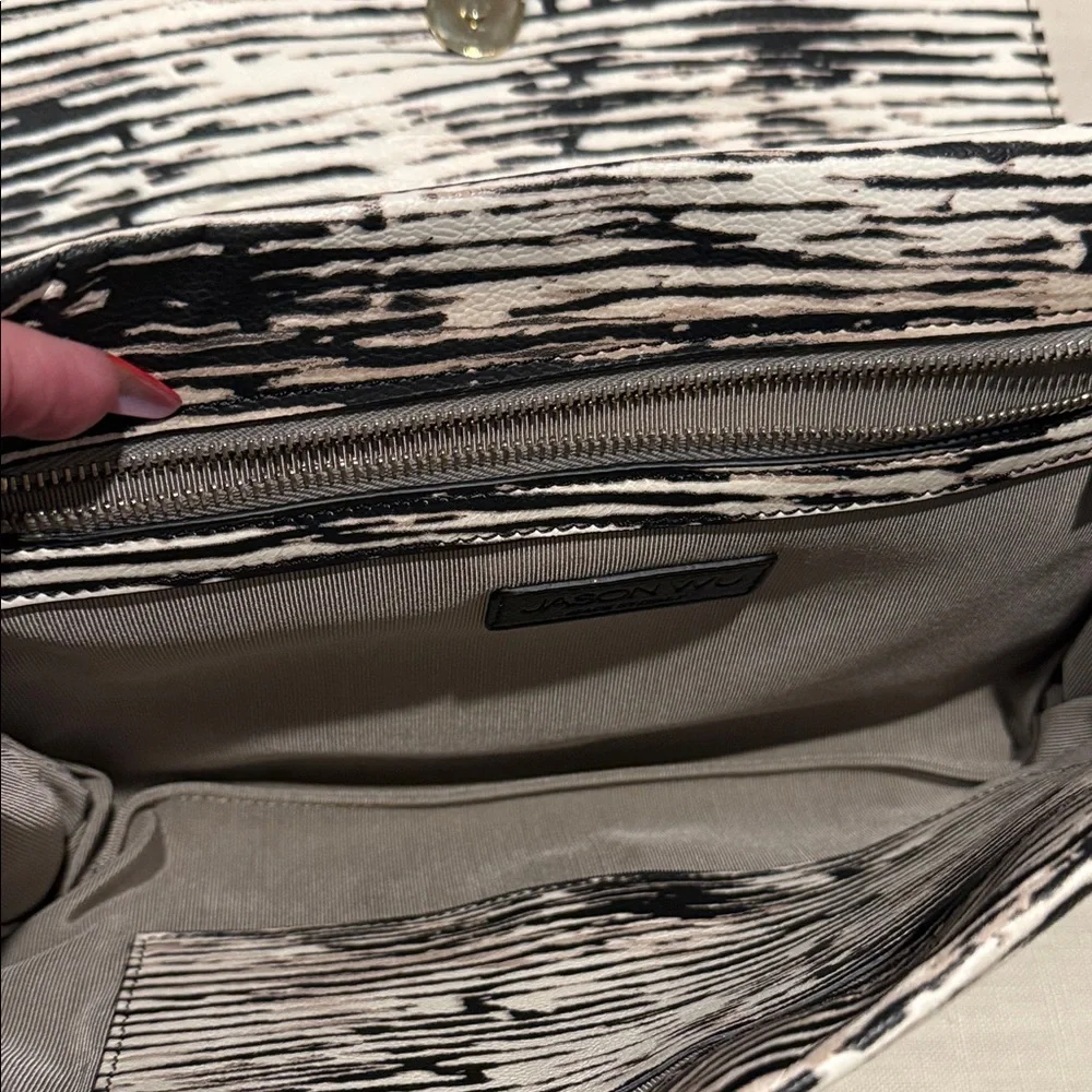 Jason Wu Black and White Patterned Clutch - Picture 9 of 10
